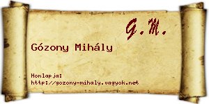 Gózony Mihály névjegykártya